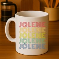 Jolene Retro Wordmark Pattern Vintage Style Mug
