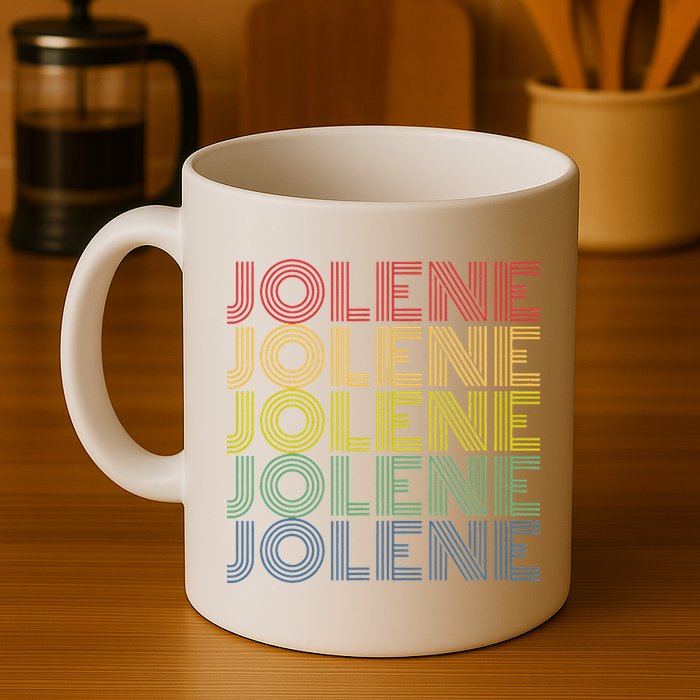 Jolene Retro Wordmark Pattern Vintage Style Mug