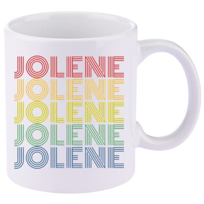 Jolene Retro Wordmark Pattern Vintage Style 11oz C Handle Ceramic Mug