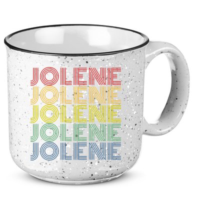 Jolene Retro Wordmark Pattern Vintage Style 15oz Campfire Ceramic Mug