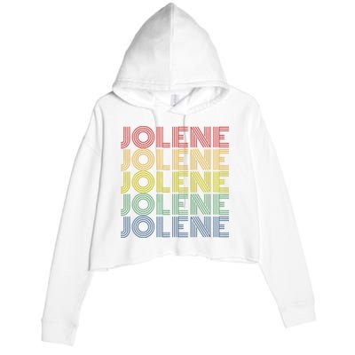 Jolene Retro Wordmark Pattern Vintage Style Crop Fleece Hoodie