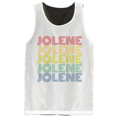 Jolene Retro Wordmark Pattern Vintage Style Mesh Reversible Basketball Jersey Tank