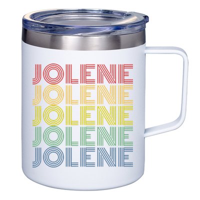 Jolene Retro Wordmark Pattern Vintage Style 12oz Stainless Steel Coffee Mug