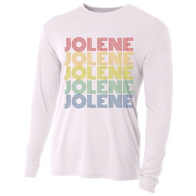 Jolene Retro Wordmark Pattern Vintage Style Cooling Performance Long Sleeve Crew