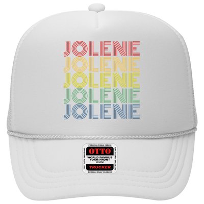 Jolene Retro Wordmark Pattern Vintage Style Trucker Hat