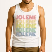 Jolene Retro Wordmark Pattern Vintage Style Tank Top