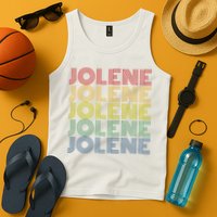 Jolene Retro Wordmark Pattern Vintage Style Tank Top