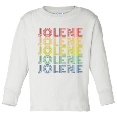 Jolene Retro Wordmark Pattern Vintage Style Toddler Long Sleeve Shirt