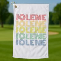 Jolene Retro Wordmark Pattern Vintage Style Golf Towel