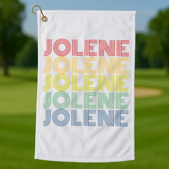 Jolene Retro Wordmark Pattern Vintage Style Golf Towel