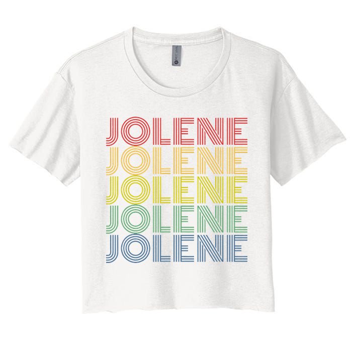 Jolene Retro Wordmark Pattern Vintage Style Crop Top