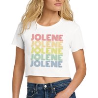 Jolene Retro Wordmark Pattern Vintage Style Crop Top
