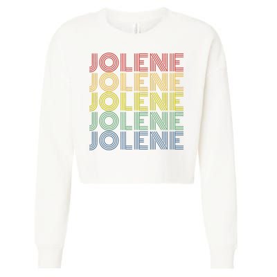 Jolene Retro Wordmark Pattern Vintage Style Cropped Pullover Crew