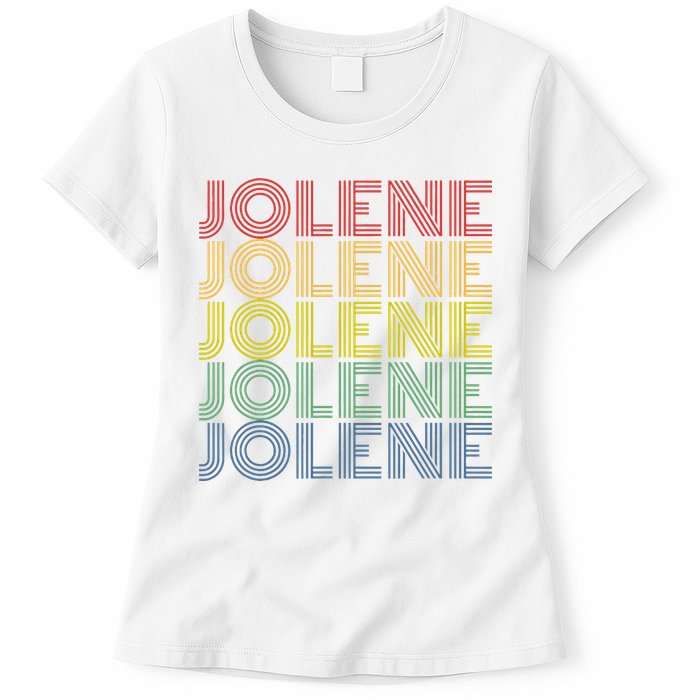 Jolene Retro Wordmark Pattern Vintage Style Womens T-Shirt