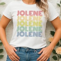 Jolene Retro Wordmark Pattern Vintage Style Womens T-Shirt