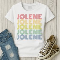 Jolene Retro Wordmark Pattern Vintage Style Womens T-Shirt