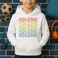 Jolene Retro Wordmark Pattern Vintage Style Kids Hoodie