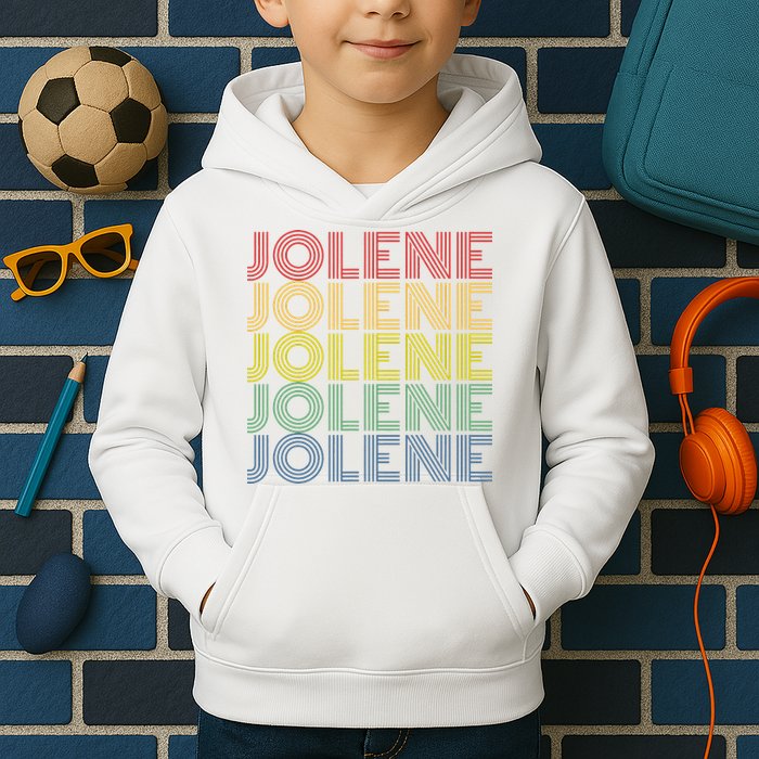 Jolene Retro Wordmark Pattern Vintage Style Kids Hoodie