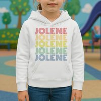 Jolene Retro Wordmark Pattern Vintage Style Kids Hoodie