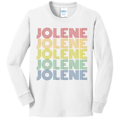 Jolene Retro Wordmark Pattern Vintage Style Kids Long Sleeve Shirt