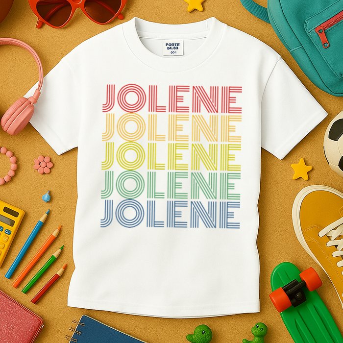 Jolene Retro Wordmark Pattern Vintage Style Kids T-Shirt