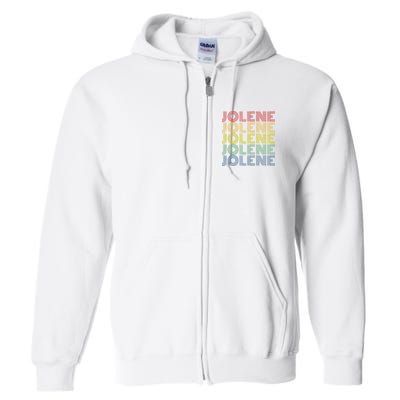 Jolene Retro Wordmark Pattern Vintage Style Full Zip Hoodie