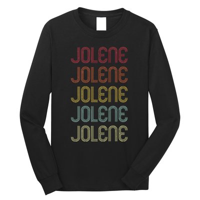 Jolene Retro Wordmark Pattern Vintage Personalized 70s Long Sleeve Shirt