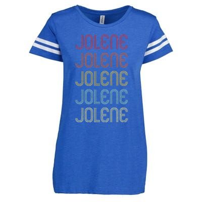 Jolene Retro Wordmark Pattern Vintage Personalized 70s Enza Ladies Jersey Football T-Shirt