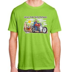 Jesus Rode With Outlaws Cowgirl Cowboy Jesus Christian Jesus Rode Adult ChromaSoft Performance T-Shirt