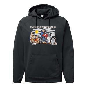 Jesus Rode With Outlaws Cowgirl Cowboy Jesus Christian Jesus Rode Performance Fleece Hoodie