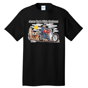 Jesus Rode With Outlaws Cowgirl Cowboy Jesus Christian Jesus Rode Tall T-Shirt