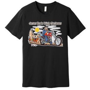 Jesus Rode With Outlaws Cowgirl Cowboy Jesus Christian Jesus Rode Premium T-Shirt