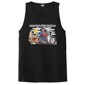 Jesus Rode With Outlaws Cowgirl Cowboy Jesus Christian Jesus Rode PosiCharge Competitor Tank