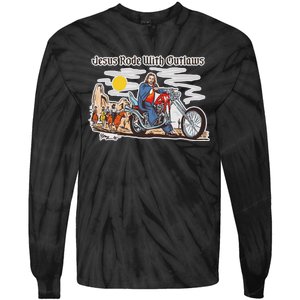 Jesus Rode With Outlaws Cowgirl Cowboy Jesus Christian Jesus Rode Tie-Dye Long Sleeve Shirt