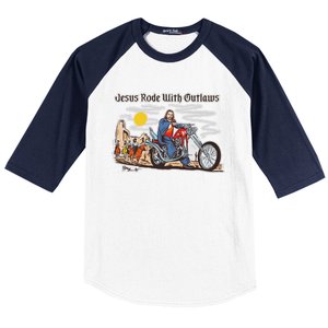 Jesus Rode With Outlaws Cowgirl Cowboy Jesus Christian Jesus Rode Baseball Sleeve Shirt