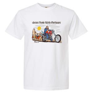 Jesus Rode With Outlaws Cowgirl Cowboy Jesus Christian Jesus Rode Garment-Dyed Heavyweight T-Shirt