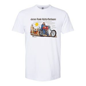 Jesus Rode With Outlaws Cowgirl Cowboy Jesus Christian Jesus Rode Softstyle CVC T-Shirt