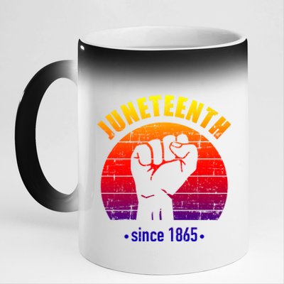 Juneteenth Since 1865 With Pan African Flag And Fist Gift 11oz Black Color Changing Mug