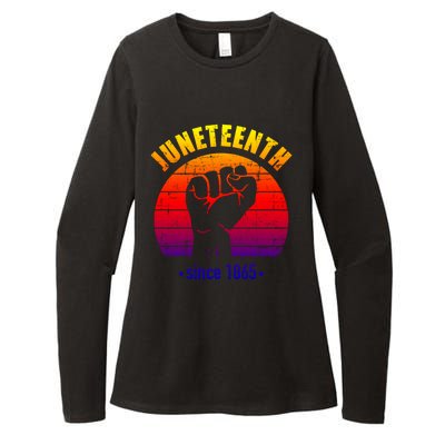 Juneteenth Since 1865 With Pan African Flag And Fist Gift Womens CVC Long Sleeve Shirt