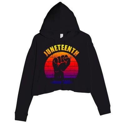 Juneteenth Since 1865 With Pan African Flag And Fist Gift Crop Fleece Hoodie