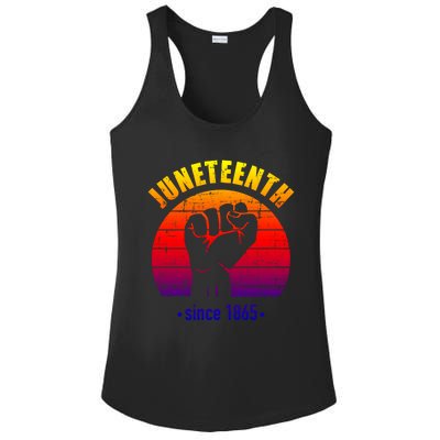 Juneteenth Since 1865 With Pan African Flag And Fist Gift Ladies PosiCharge Competitor Racerback Tank