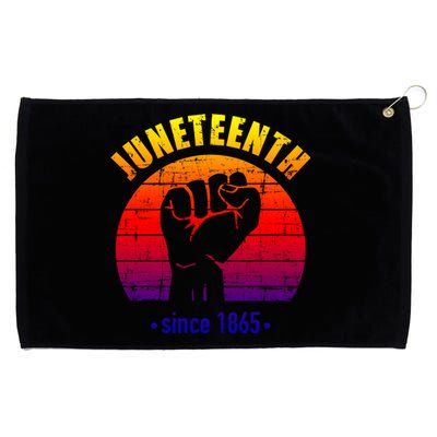 Juneteenth Since 1865 With Pan African Flag And Fist Gift Grommeted Golf Towel