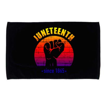 Juneteenth Since 1865 With Pan African Flag And Fist Gift Microfiber Hand Towel