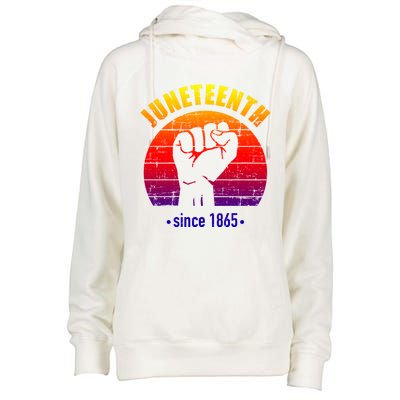 Juneteenth Since 1865 With Pan African Flag And Fist Gift Womens Funnel Neck Pullover Hood