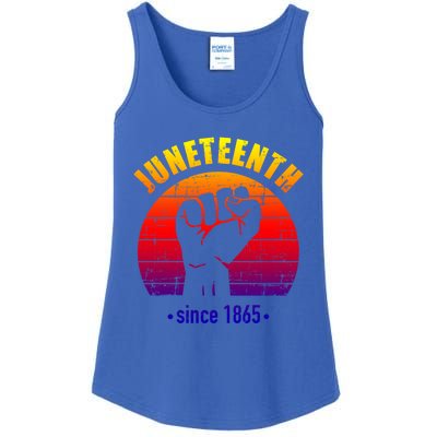 Juneteenth Since 1865 With Pan African Flag And Fist Gift Ladies Essential Tank