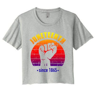 Juneteenth Since 1865 With Pan African Flag And Fist Gift Women's Crop Top Tee