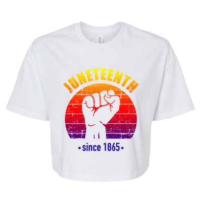 Juneteenth Since 1865 With Pan African Flag And Fist Gift Bella+Canvas Jersey Crop Tee