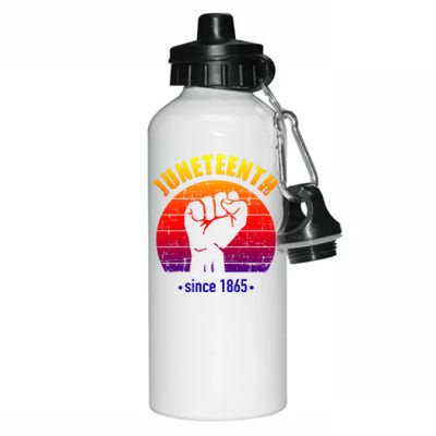 Juneteenth Since 1865 With Pan African Flag And Fist Gift Aluminum Water Bottle