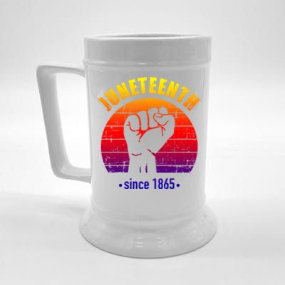 Juneteenth Since 1865 With Pan African Flag And Fist Gift Beer Stein