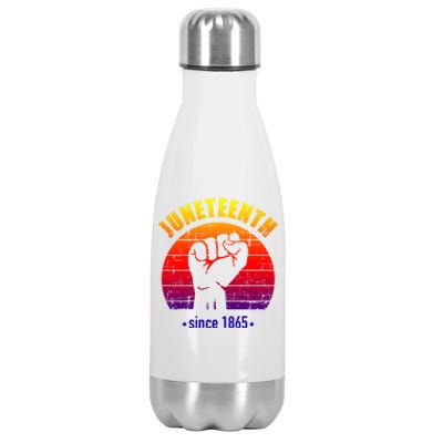 Juneteenth Since 1865 With Pan African Flag And Fist Gift Stainless Steel Insulated Water Bottle